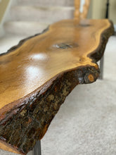 Load image into Gallery viewer, White Oak Live Edge Bench 60” with Metal Legs